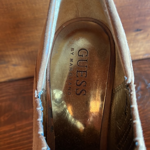 Guess by Marciano Brown Suede Booties, Open Toe. Size 7.5 - Picture 3 of 5